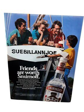 Smirnoff Vodka 1985 Vintage Ad Friends Are Worth Smirnoff Boat Scene